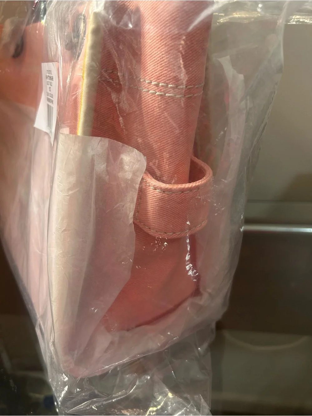Marc Jacobs Pink Denim Tote with White Handles